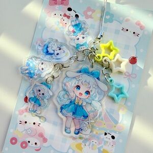 Sailor moon double sided tassel acrylic phonecharm phonestrap keychain